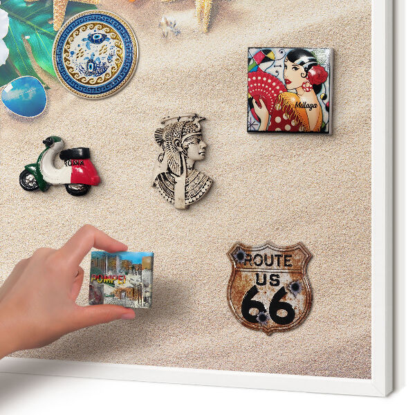 Magnettafel aus Metall für Souvenirs in weißem Rahmen Sommerliche Entspannung
