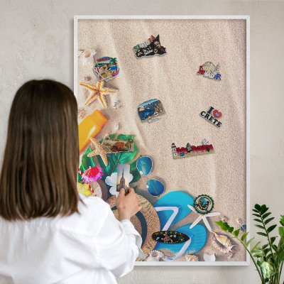 Magnettafel aus Metall für Souvenirs in weißem Rahmen Sommerliche Entspannung