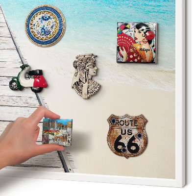 Magnettafel aus Metall für Souvenirs in weißem Rahmen Ocean Pier