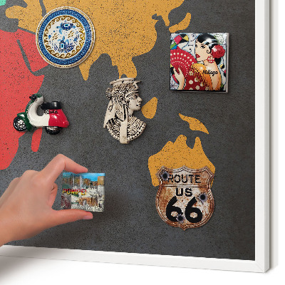 Wand-Magnettafel für Reisesouvenirs mit weißem Rahmen Farbkarte