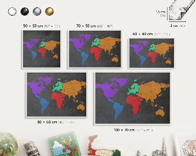 Wand-Magnettafel für Reisesouvenirs mit weißem Rahmen Farbkarte