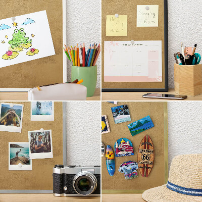 Wand-Magnettafel für Reisesouvenirs mit weißem Rahmen Gelbe Textur