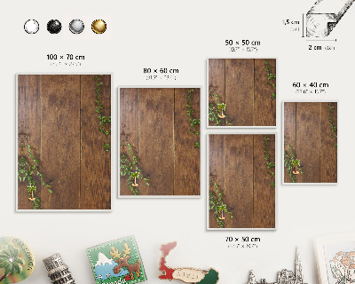 Wand-Magnettafel für Reisesouvenirs mit weißem Rahmen Holznatur