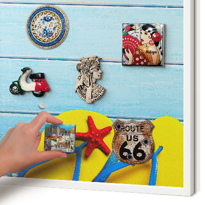 Wand-Magnettafel für Reisesouvenirs mit weißem Rahmen Urlaubsstrand