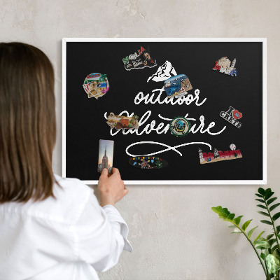 Wand-Magnettafel für Reisesouvenirs mit weißem Rahmen Outdoor-Abenteuer