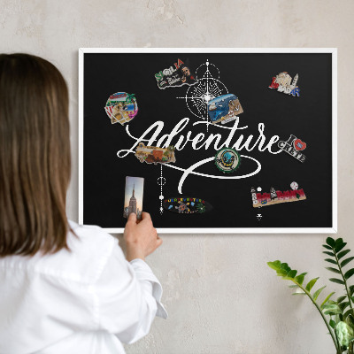 Wand-Magnettafel für Reisesouvenirs mit weißem Rahmen Reiseinspiration