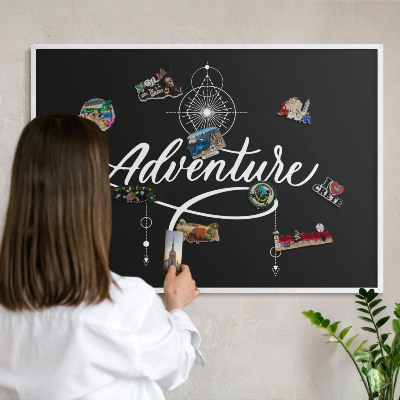 Wand-Magnettafel für Reisesouvenirs mit weißem Rahmen Reiseinspiration