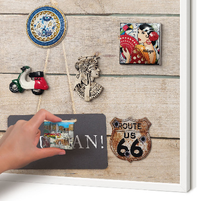 Magnettafel aus Metall für Souvenirs in weißem Rahmen Motivation jeden Tag