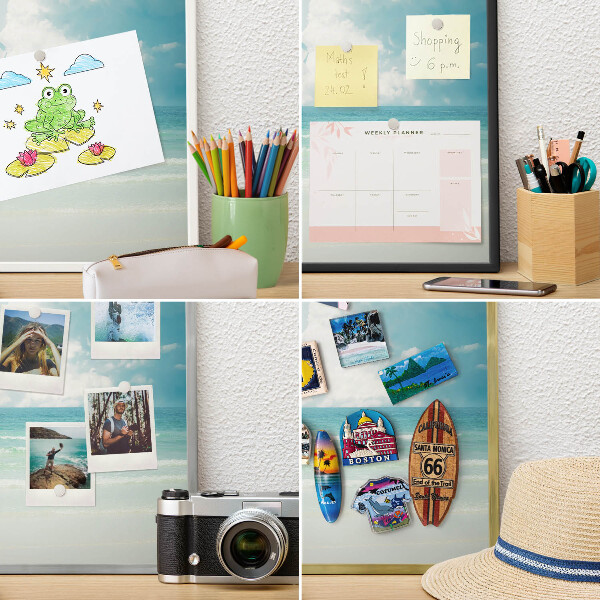Wand-Magnettafel für Reisesouvenirs mit weißem Rahmen Maritime Harmonie