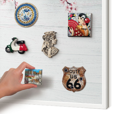 Magnettafel aus Metall für Souvenirs in weißem Rahmen Blühende Eleganz