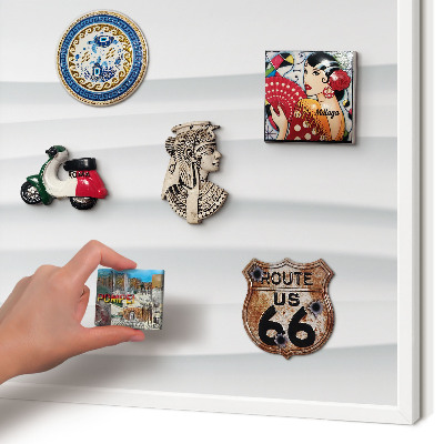 Wand-Magnettafel für Reisesouvenirs mit weißem Rahmen Weiße Wellen
