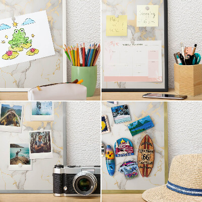 Wand-Magnettafel für Reisesouvenirs mit weißem Rahmen Zarte Eleganz
