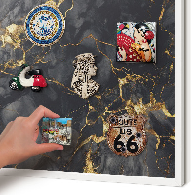 Magnettafel aus Metall für Souvenirs in weißem Rahmen Zarte Adern