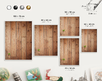 Magnettafel aus Metall für Souvenirs in weißem Rahmen Holzbretter