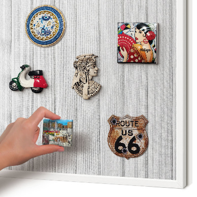 Wand-Magnettafel für Reisesouvenirs mit weißem Rahmen Minimalistische Streifen