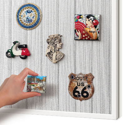Wand-Magnettafel für Reisesouvenirs mit weißem Rahmen Minimalistische Streifen