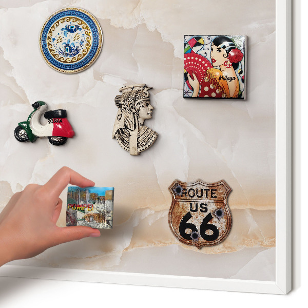 Magnettafel aus Metall für Souvenirs in weißem Rahmen Subtile Wellen
