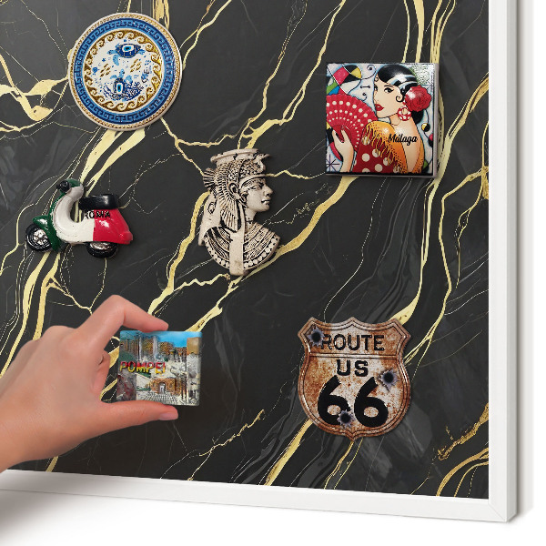 Wand-Magnettafel für Reisesouvenirs mit weißem Rahmen Luxuriöse Wellen