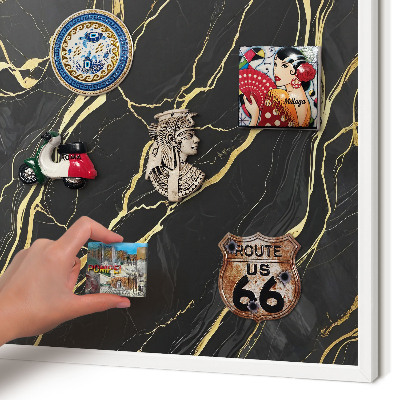 Wand-Magnettafel für Reisesouvenirs mit weißem Rahmen Luxuriöse Wellen