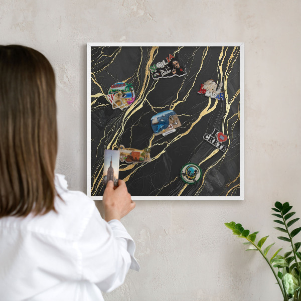 Wand-Magnettafel für Reisesouvenirs mit weißem Rahmen Luxuriöse Wellen