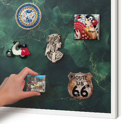 Wand-Magnettafel für Reisesouvenirs mit weißem Rahmen Grüntiefe