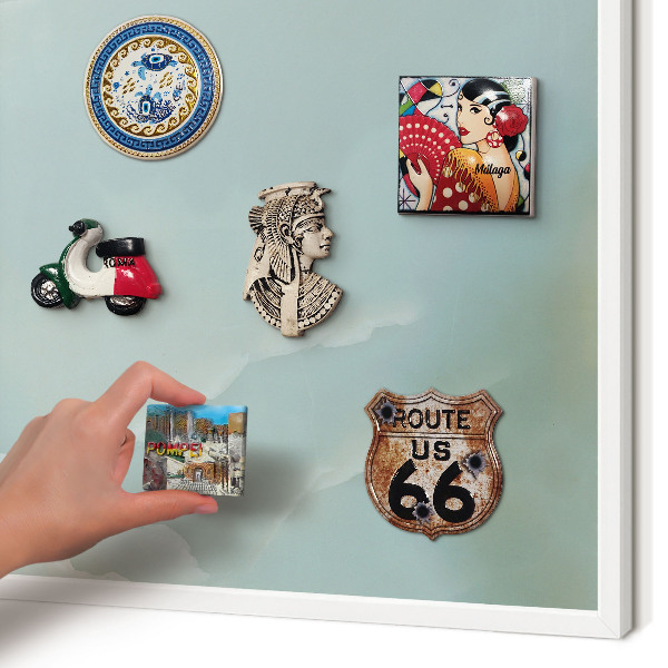 Wand-Magnettafel für Reisesouvenirs mit weißem Rahmen Friedliche Harmonie