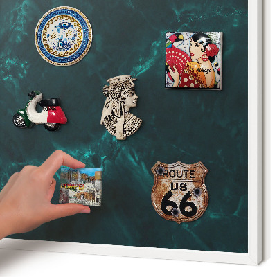 Wand-Magnettafel für Reisesouvenirs mit weißem Rahmen Grüntiefe