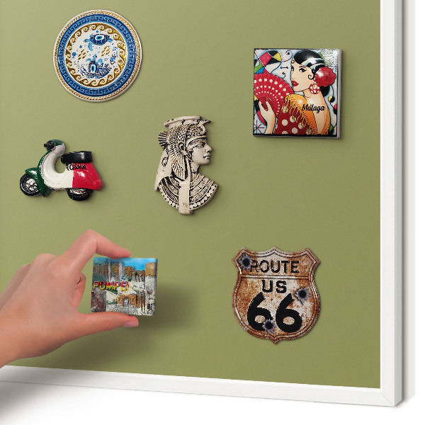 Magnettafel aus Metall für Souvenirs in weißem Rahmen Grünes Gras