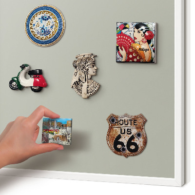Magnettafel aus Metall für Souvenirs in weißem Rahmen Neutralgrau