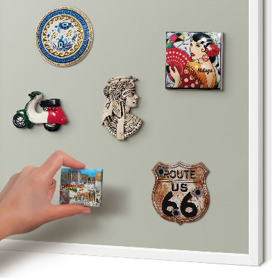 Magnettafel aus Metall für Souvenirs in weißem Rahmen Neutralgrau