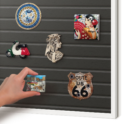Magnettafel aus Metall für Souvenirs in weißem Rahmen Paneeltextur