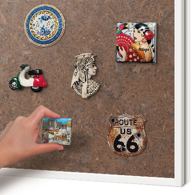 Wand-Magnettafel für Reisesouvenirs mit weißem Rahmen Herbstteppich