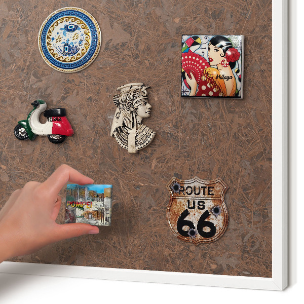 Wand-Magnettafel für Reisesouvenirs mit weißem Rahmen Herbstteppich