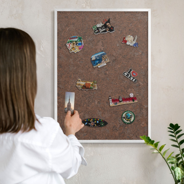 Wand-Magnettafel für Reisesouvenirs mit weißem Rahmen Herbstteppich