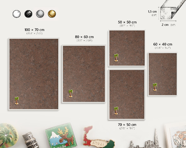 Wand-Magnettafel für Reisesouvenirs mit weißem Rahmen Herbstteppich