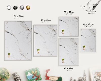 Wand-Magnettafel für Reisesouvenirs mit weißem Rahmen Moderne Eleganz