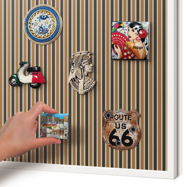 Magnettafel aus Metall für Souvenirs in weißem Rahmen Geometrisches Muster