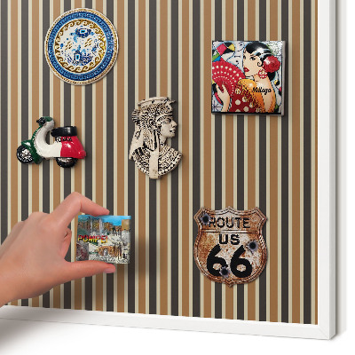 Magnettafel aus Metall für Souvenirs in weißem Rahmen Geometrisches Muster