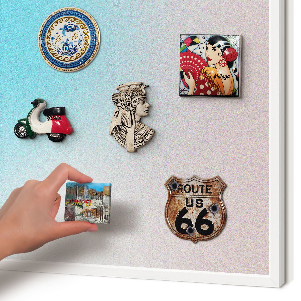 Wand-Magnettafel für Reisesouvenirs mit weißem Rahmen Pastellabstraktion