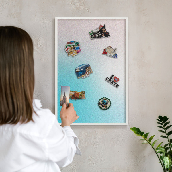 Wand-Magnettafel für Reisesouvenirs mit weißem Rahmen Pastellabstraktion