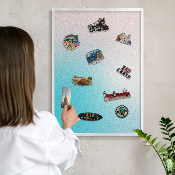 Wand-Magnettafel für Reisesouvenirs mit weißem Rahmen Pastellabstraktion