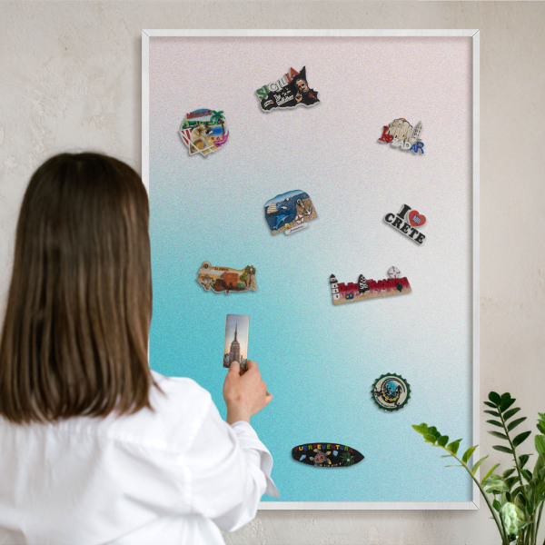 Wand-Magnettafel für Reisesouvenirs mit weißem Rahmen Pastellabstraktion