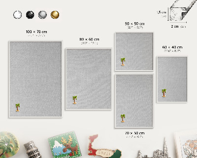 Wand-Magnettafel für Reisesouvenirs mit weißem Rahmen Subtile Eleganz