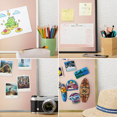 Wand-Magnettafel für Reisesouvenirs mit weißem Rahmen Zartes Beige