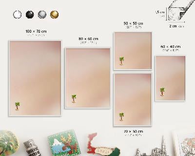 Wand-Magnettafel für Reisesouvenirs mit weißem Rahmen Zartes Beige