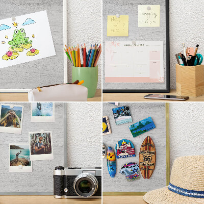 Wand-Magnettafel für Reisesouvenirs mit weißem Rahmen Holzkonstruktion