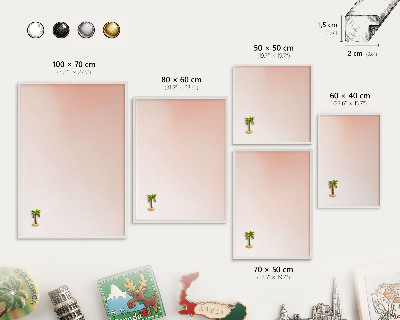 Wand-Magnettafel für Reisesouvenirs mit weißem Rahmen Pastellfarbener Charme