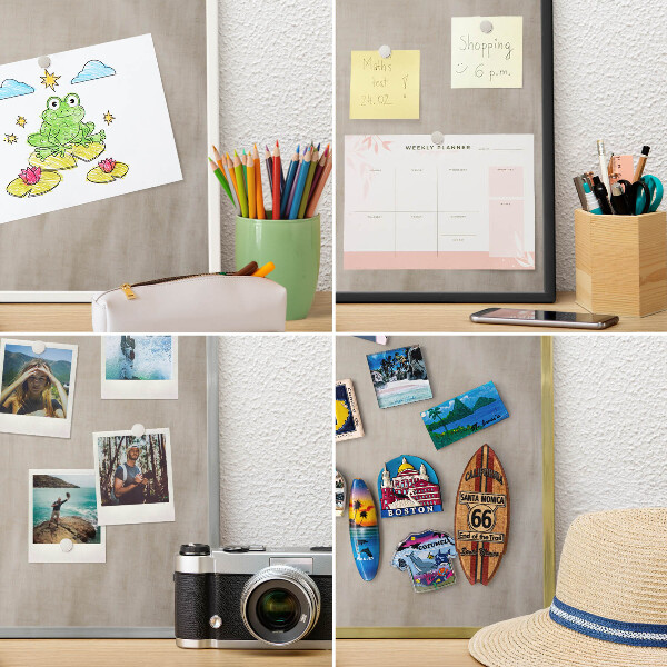 Wand-Magnettafel für Reisesouvenirs mit weißem Rahmen Beige ruhig