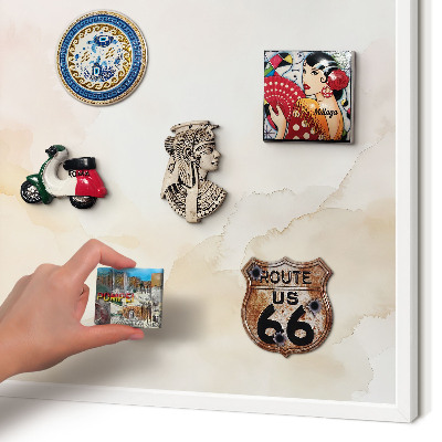 Wand-Magnettafel für Reisesouvenirs mit weißem Rahmen Pastellfrieden