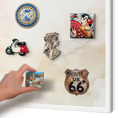 Wand-Magnettafel für Reisesouvenirs mit weißem Rahmen Pastellfrieden